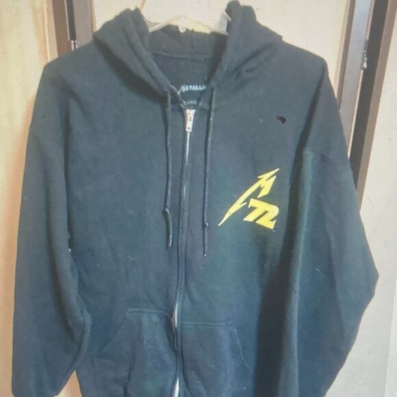 Metallica 72 Seasons Zip up Hoodie Pop Up Black Yellow size large - Picture 2 of 4